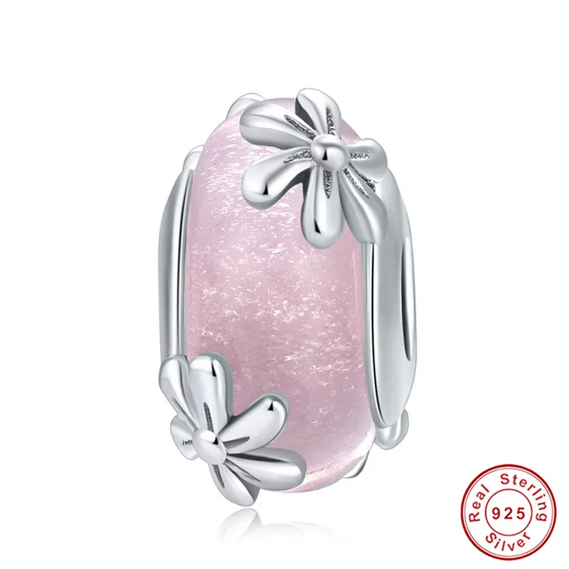 Браслет Pandora,, 925 пробы, серебро, морская Русалка, звезда, бабочка, стеклянные бусины, S925, сделай сам, циркон, Маргаритка, пчела, подвески - Цвет: asd860
