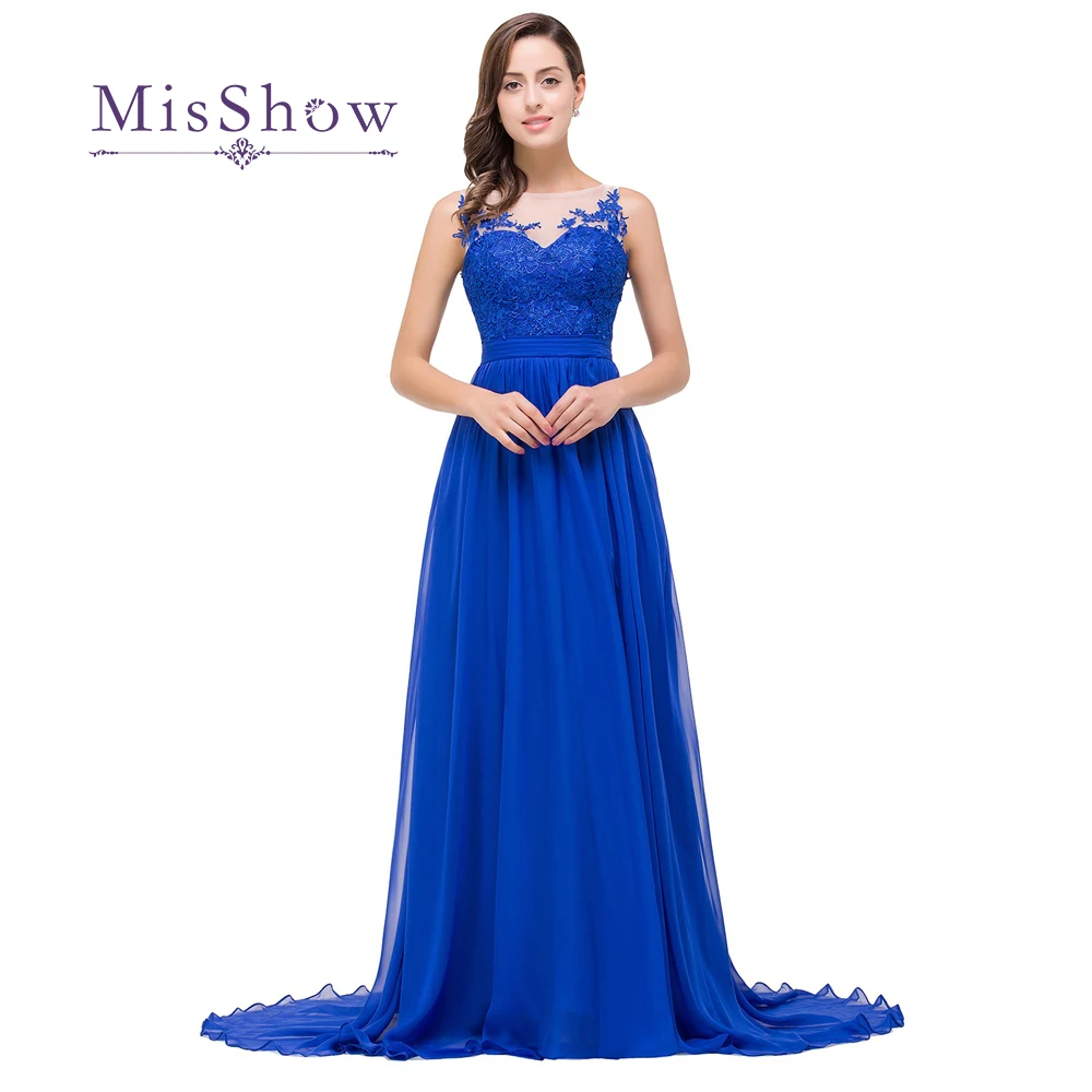 Женское вечернее платье до пола Элегантное длинное синее с аппликацией и