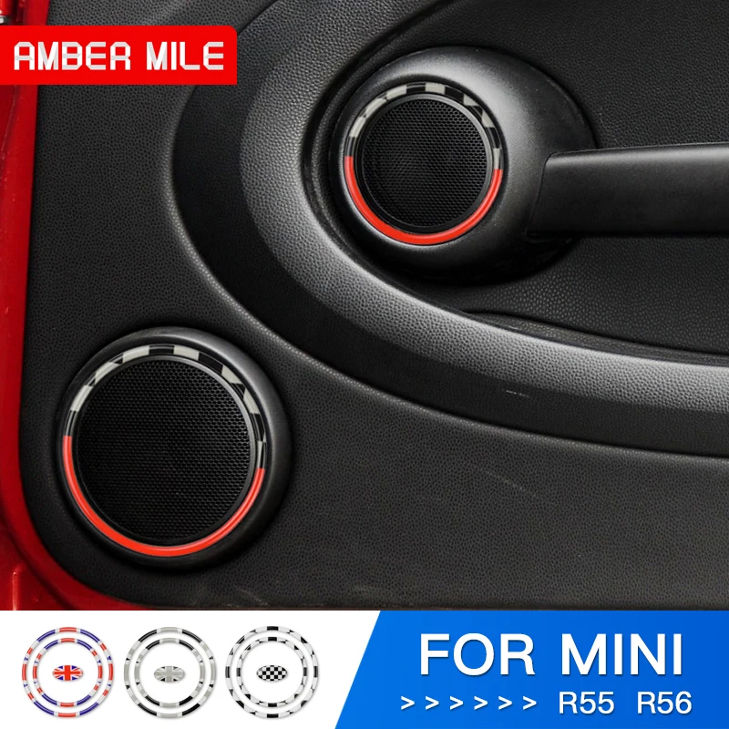 AMBERMILE для Mini Cooper R56 аксессуары One наклейка R55 Clubman дверь аудио динамик