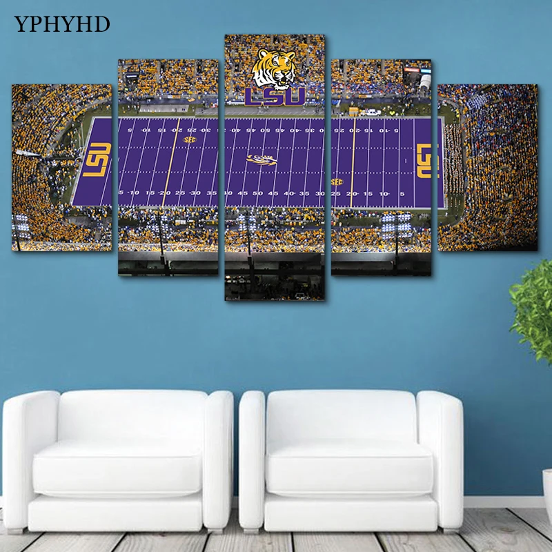 YPHYHD Холст Живопись 5 шт. LSU Tigers стадион холст живопись печать плакат рамка стены