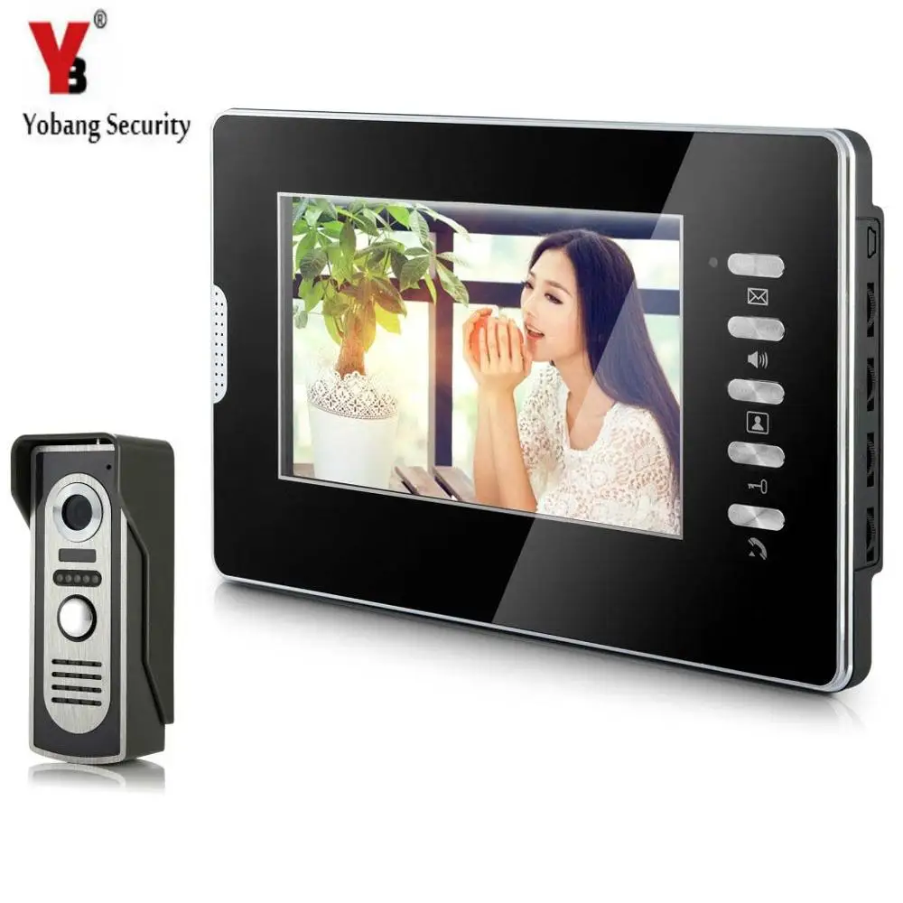 V70DM21V1 YobangSecurity Домашняя безопасность " дюймовый монитор видео дверной звонок Домофон камера монитор система ночного видения для квартиры - Цвет: V70DM21V1
