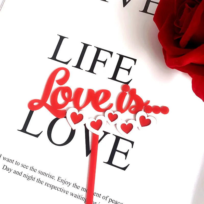 Двойная акриловая вставка для торта в форме сердца украшение Дня Святого