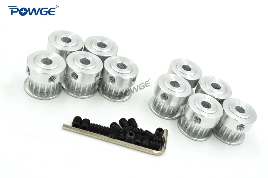 POWGE 10pcs 15 Teeth HTD 3M Timing Pulley Bore 5mm 6.35mm 8mm for Width 6mm synchronous belt HTD3M Belt pulley 15Teeth 15T | Обустройство