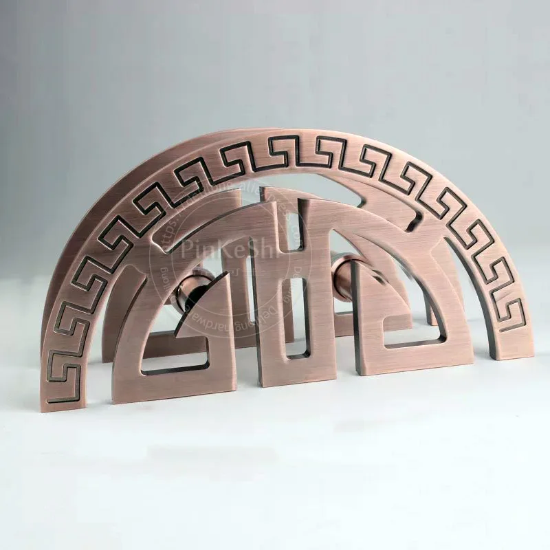 red copper color Антикварные стеклянные дверные ручки, деревянная Современная дверная ручка для гостиничных клубов, полукруглые бронзовые дверные ручки - Цвет: red copper color