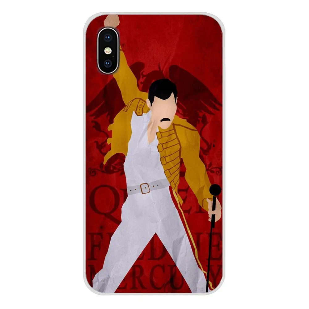Для Apple iPhone X XR XS MAX 4 4S 5 5S 5C SE 6 6S 7 8 Plus ipod touch Freddie Mercury Art аксессуары чехлы для
