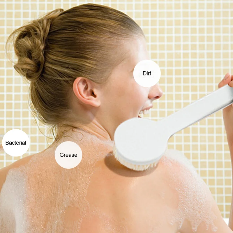 Горячая Распродажа круглая Нейлоновая Щетка для душа с длинной ручкой щетка тела