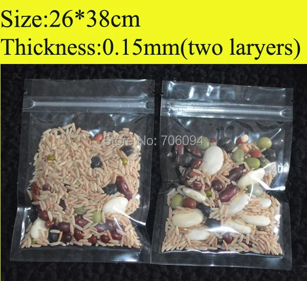 Wholesale 100pcs 26x38cm 10.2''x15'' Clear Resealable Plastic Bags Recycled PET Bag With Zipper coffee tea gift packing bag | Дом