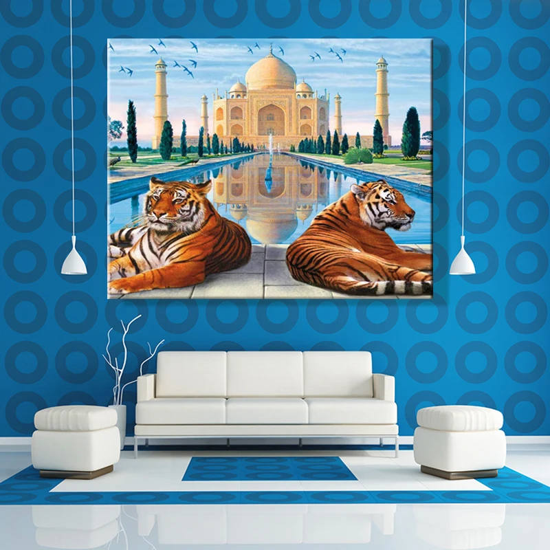 Рисуй по номеру Wall art живописи номерам с рисунком животных тигра волка ручной