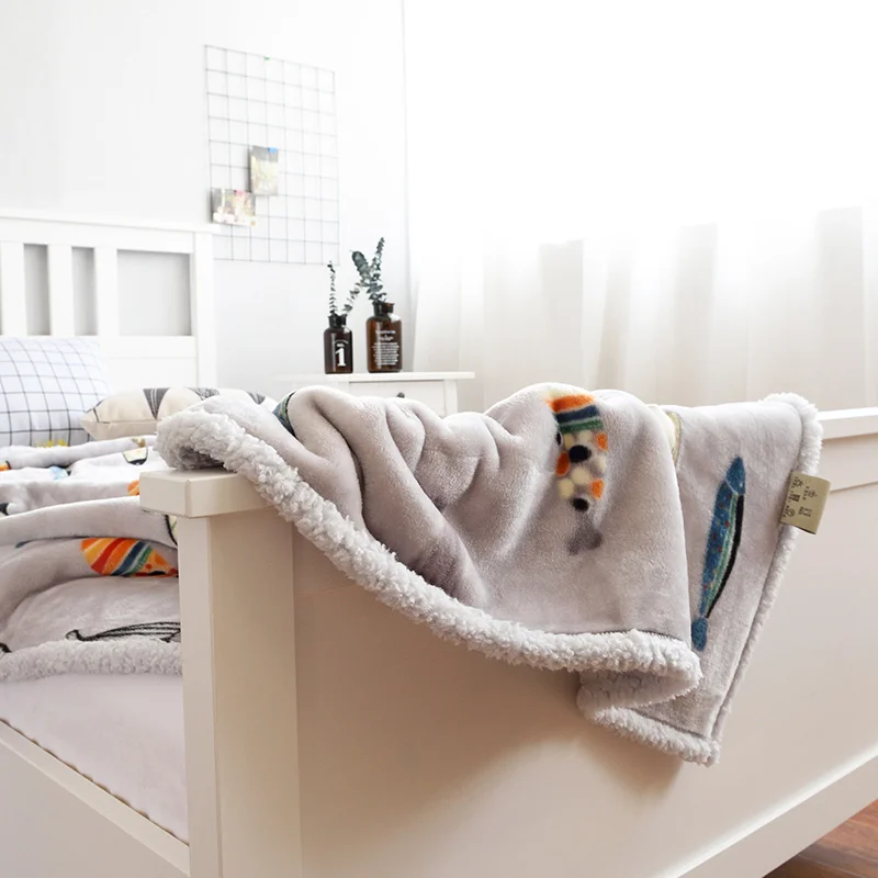 Зимнее шерстяное одеяло с разноцветными рыбками из мультфильма кашемировое