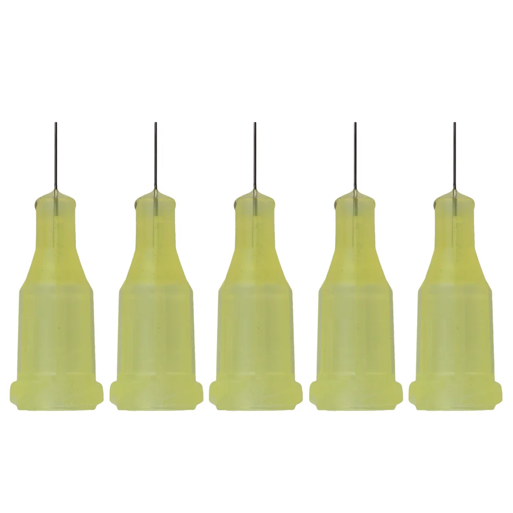 100 шт. желтый спиральный Разъем дозатор 32Ga 1/4 дюйма стальные наконечники тупых