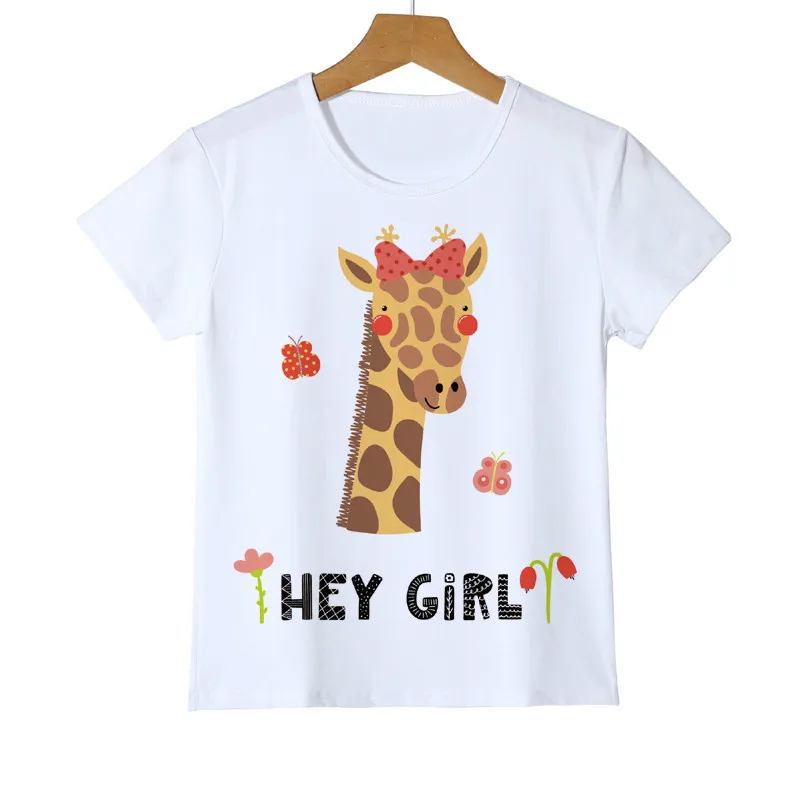 

Детская модная футболка с 3d-изображением жирафа Kawai, летние крутые топы для мальчиков/девочек/младенцев, женские повседневные футболки с ко...