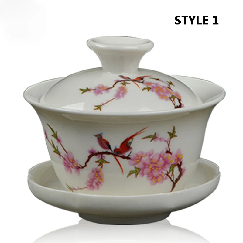 4 стиля искусственная кожа ручная работа набор чайных чашек Gai Wan|Колпаки на