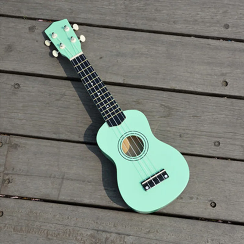 Green Дешевые Ukelele сопрано 21 дюймов гитара укулеле 4 нейлоновые струны кавакинхо музыкальный инструмент профессиональная акустическая гитара 7 цветов - Цвет: Green