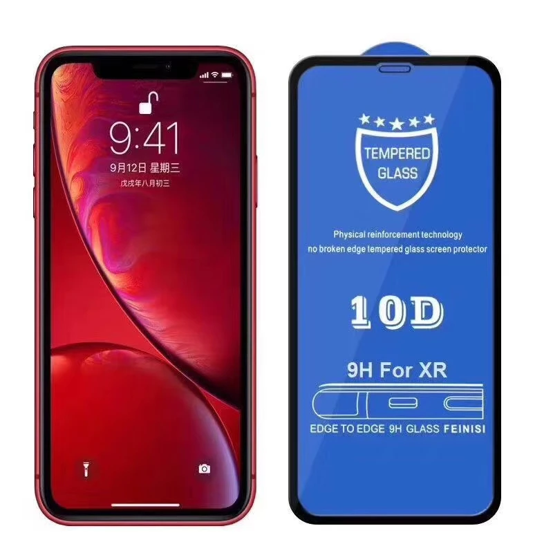 Sinzean 100 шт 10D изогнутый для iPhone 11 Pro Max/XR/XS MAX/8 plus/6 S PLUS/7 PLUS/X 10D полностью покрытый протектор из закаленного стекла