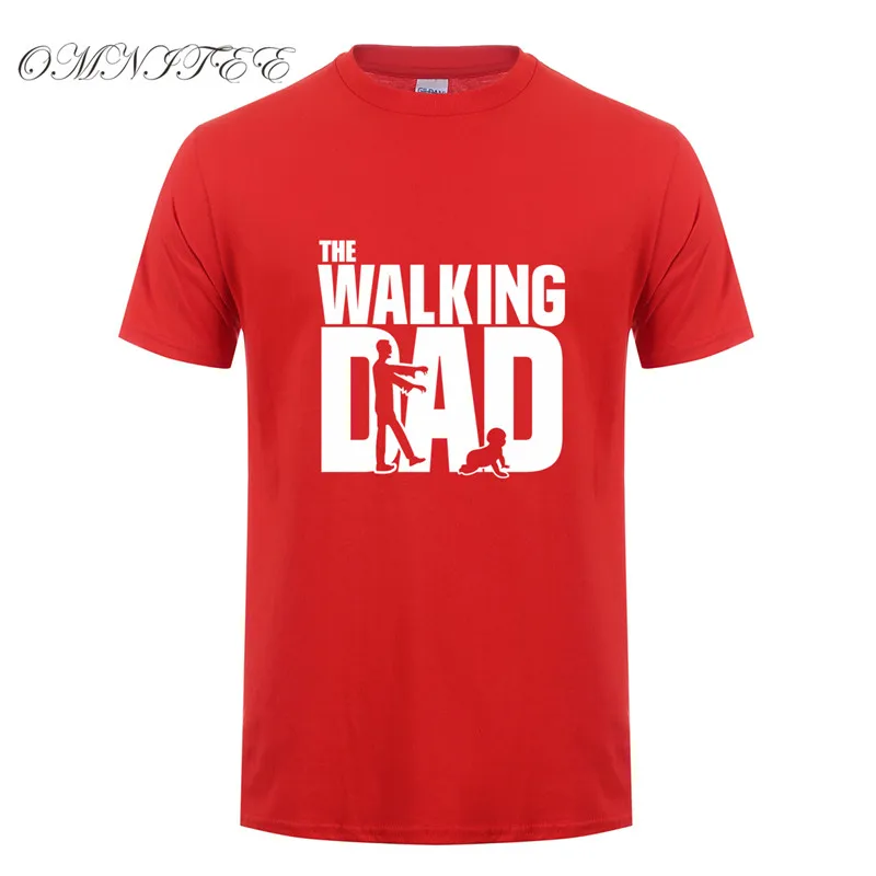 Omnitee Walking папа футболки для мужчин Топ на каждый день хлопок Father's Day с короткими