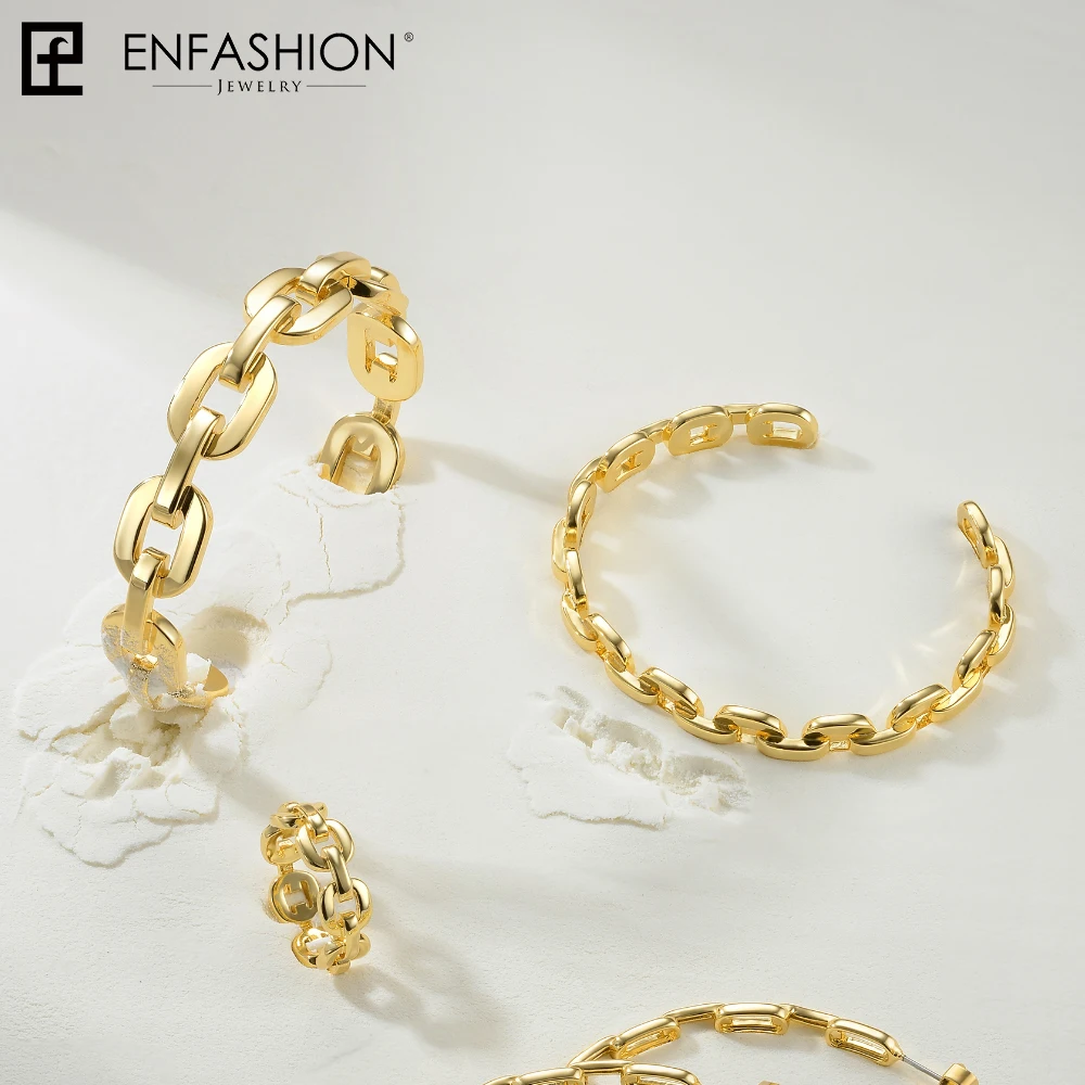 Enfashion чистая форма маленькая цепочка браслеты на запястье золотой цвет латунные