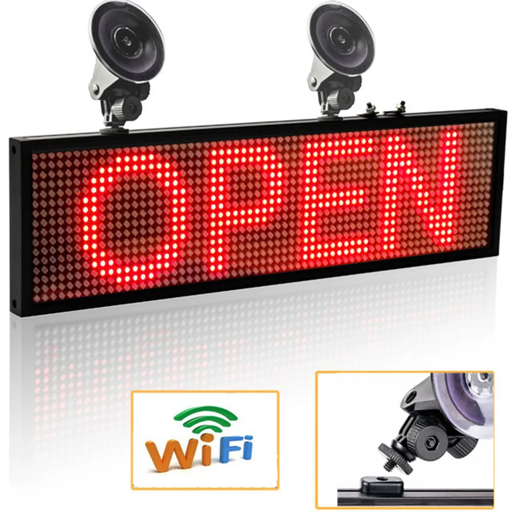 

12V P5 64*16 WIFI LED Sign Scroll Display Message with SMD Technology for Taxi/Business/Shop/Window,Adsorption or Suspension