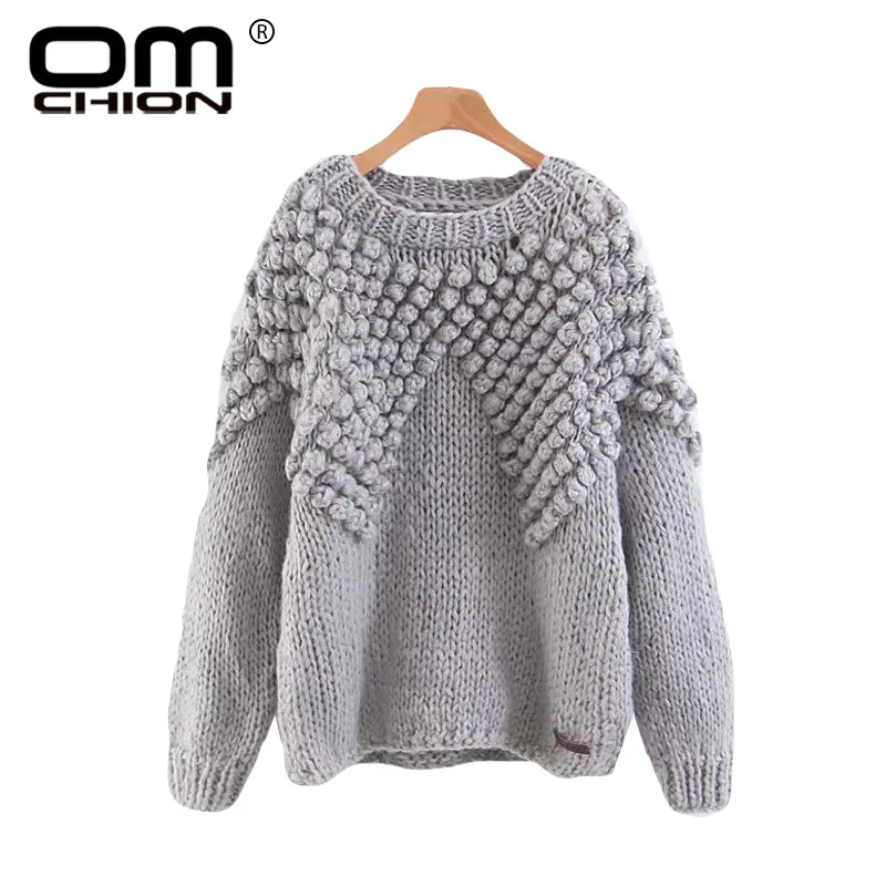 OMCHION Sueter Mujer 2018 Autumn O Neck Long Sleeve Korean Mohair Sweater Women Casual 3D Floral Pullover Solid Knitwear LMM139 | Женская