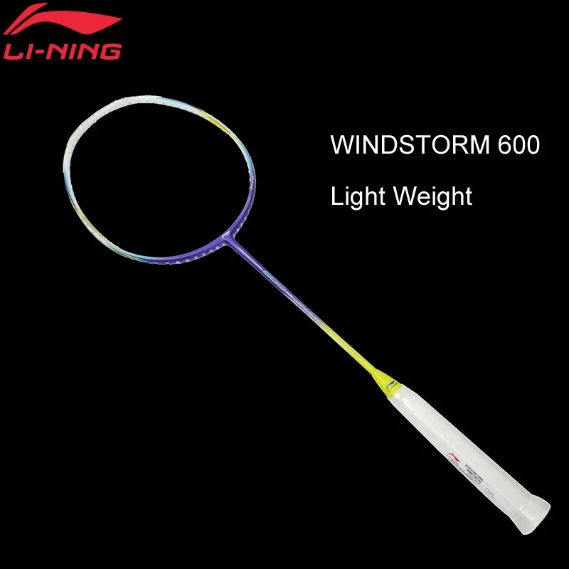 Li Ning WINDSTORM 600 ракетки для бадминтона одна ракетка суперлегкие из углеродного