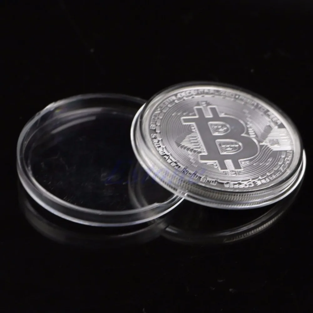 1 шт. Посеребренная монета Биткойн Коллекционная арт-коллекция монет btc подарок физический дропшиппинг