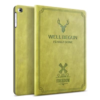 ntspace for new ipad pro 10 5 a1701 a1709 case smart awake sleep leather flip cover 3d green deer carving protective cover cases
