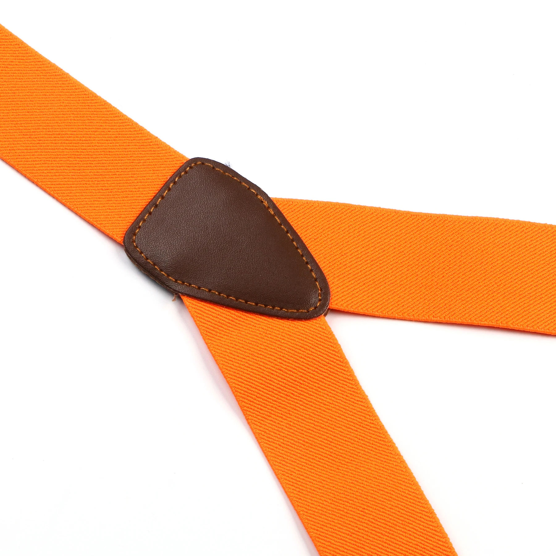 

New Mens Adjustable Button holes Unisex suspenders Solid orange womens braces BD709