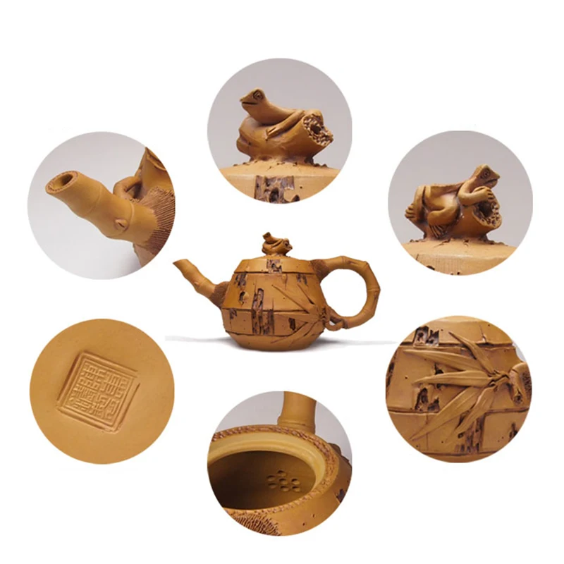 Подлинный чайник из исинской глины 220 куб. См ручная работа имитация бамбукового