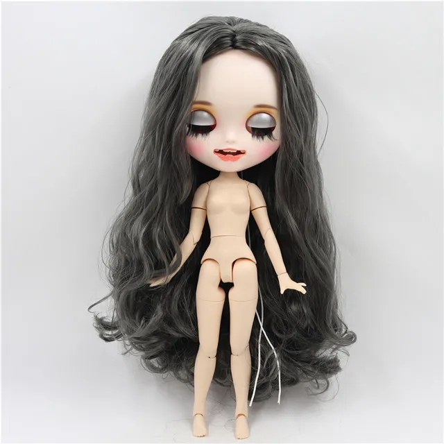 Серебристый ICY factory blyth doll 1/6 bjd Заказная кукла для лица, белая кожа, новое матовое лицо с зубами 30 см - Цвет: Серебристый