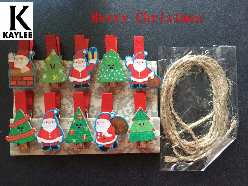 Санта Клаус 10 шт. деревянные скрепки/деревянная прищепка для офиса аксессуары