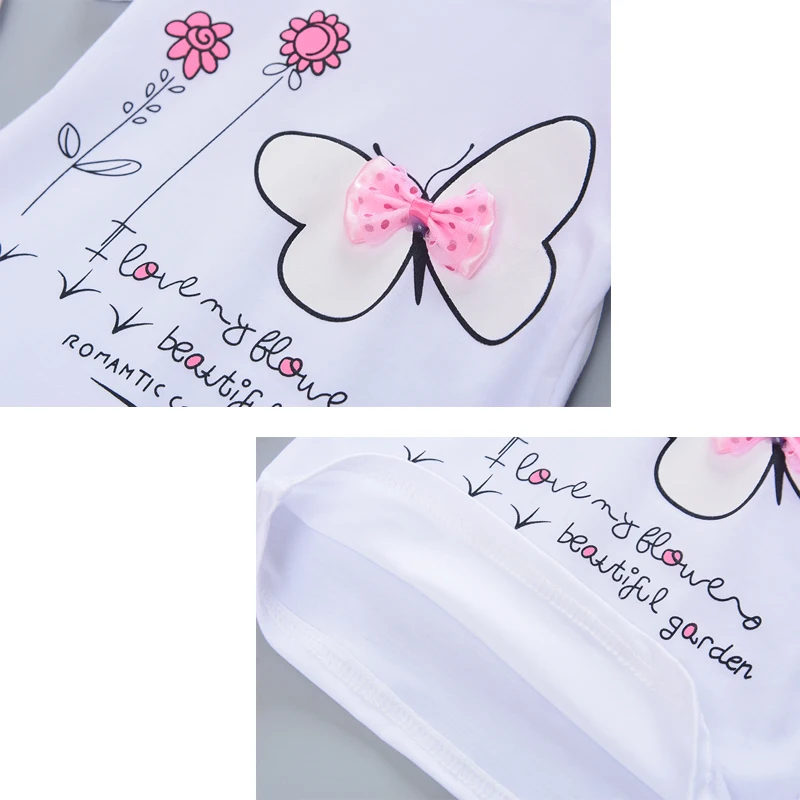 Футболка для маленьких девочек новинка 2019 Детская Хлопковая футболка с круглым