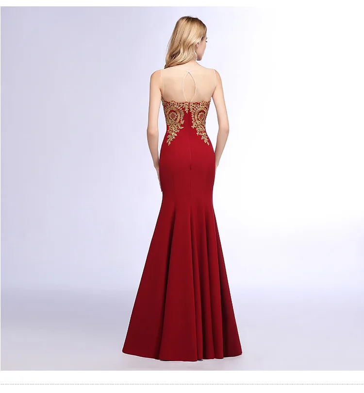 Женское вечернее платье-русалка Красное Длинное кружевное платье с открытой