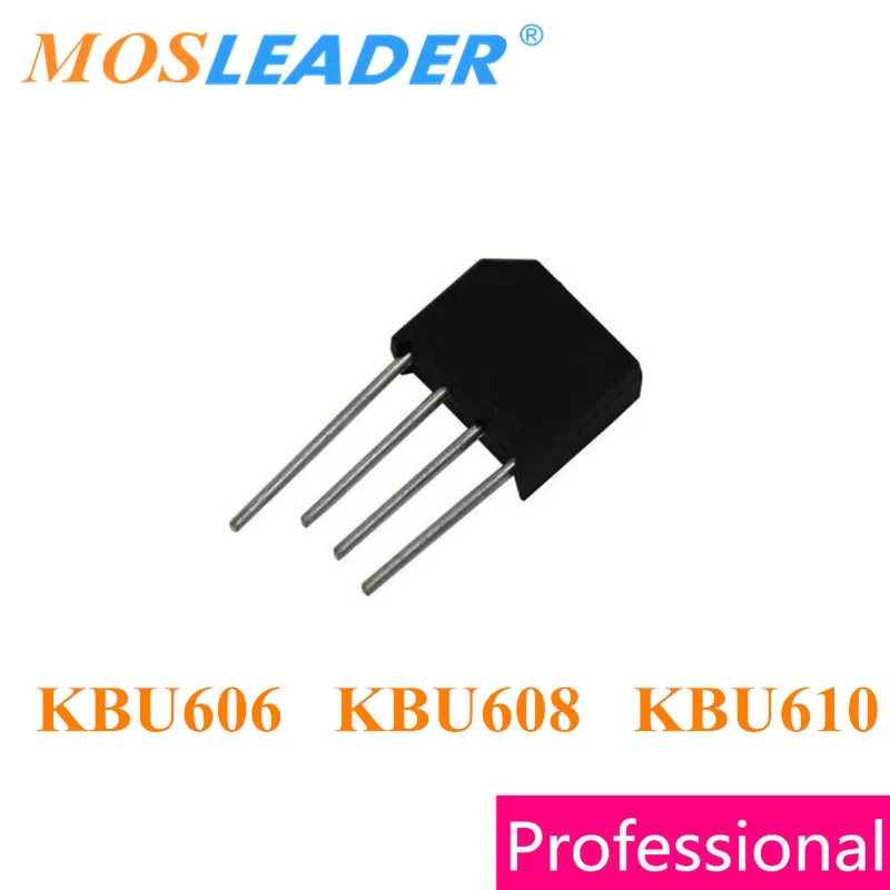 

Mosleader KBU606 KBU608 KBU610 DIP4 100PCS 6A 600V 800V 1000V 1KV High quality