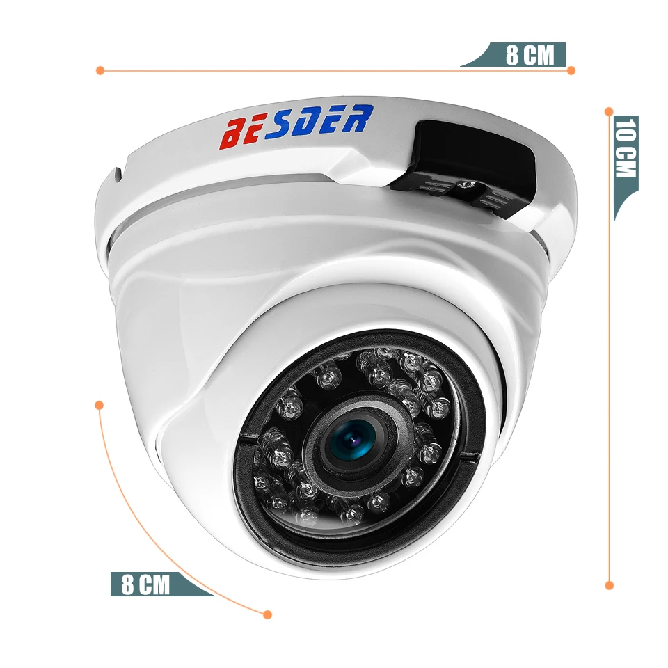 Besder, широкоугольная ip-камера 2,8 мм, 720 P, 960 P, 1080 P, металлический чехол, IP67, камера видеонаблюдения, уличная, водонепроницаемая, антивандальная, ONVIF P2P