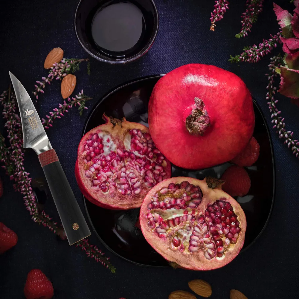 Птиц клюв пилинг Фруктовый нож для очистки овощей Ножи 2 5 '' из дамасской стали