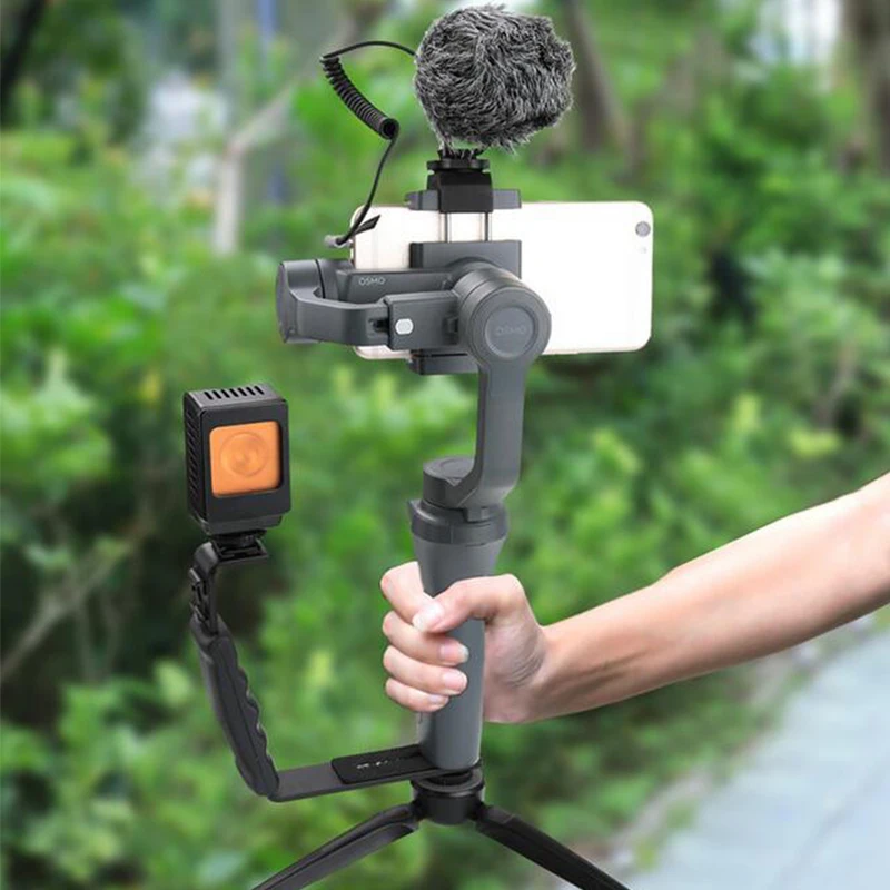 L подставка для микрофона с 2 горячими башмаками Zhiyun Smooth Q 4 стабилизатор/Feiyu Gimbal/