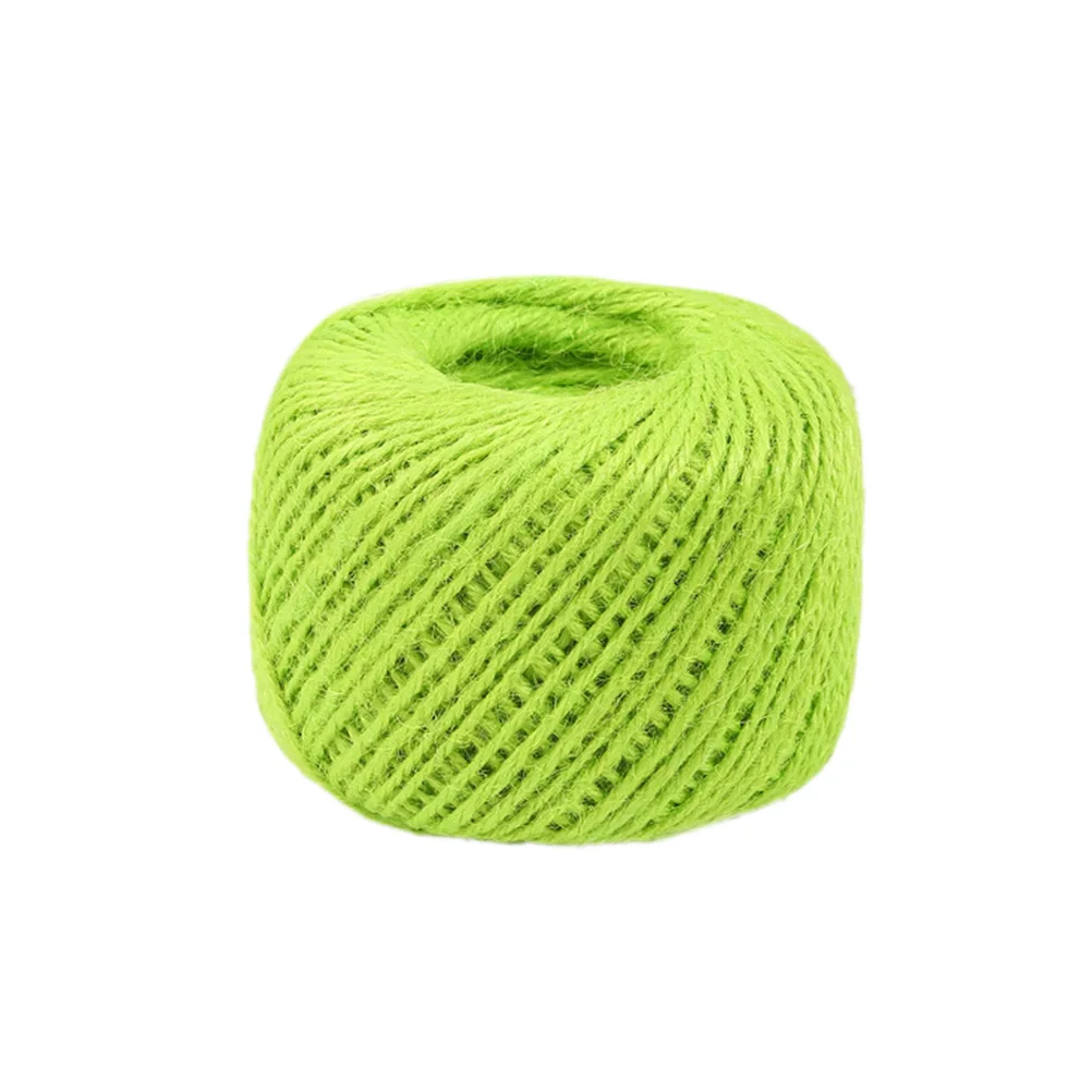 Apple Green 2 мм 50 м/рулон джутовый шпагат Когтеточка для котов Тэги в стиле рустик обертывание для создания свадебного украшения веревочный шнур события подарочная упаковка - Цвет: Apple Green