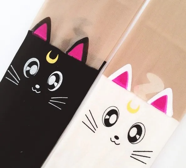 Чулки из аниме милый Солдат Сейлор Мун для косплея Луна кот милые колготки |