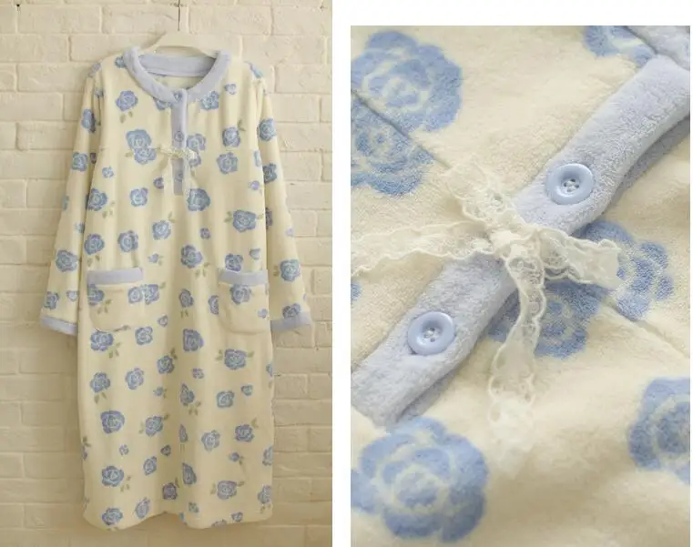 Женские пижамы милая и чистая свежая Зимняя юбка из кораллового флиса с длинным