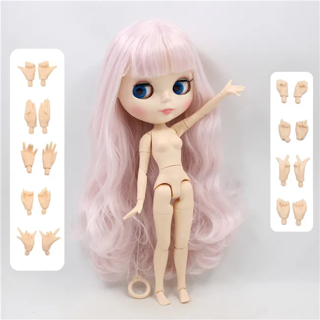 Фабрика blyth кукла BL1327 светильник розовые волосы белая кожа суставное тело 1/6 30 см - Цвет: doll with hands AB