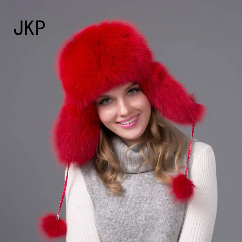 JKP 2018 шапка из натурального Лисьего меха для мужчин и женщин теплая зимняя