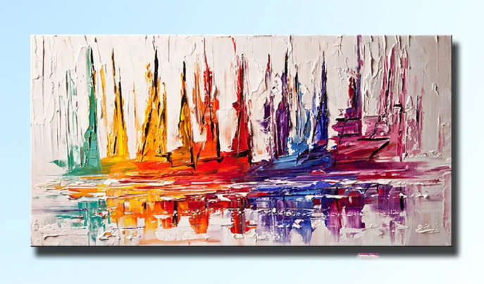 Абстрактная Палитра с ножом ручная роспись маслом холст настенное искусство