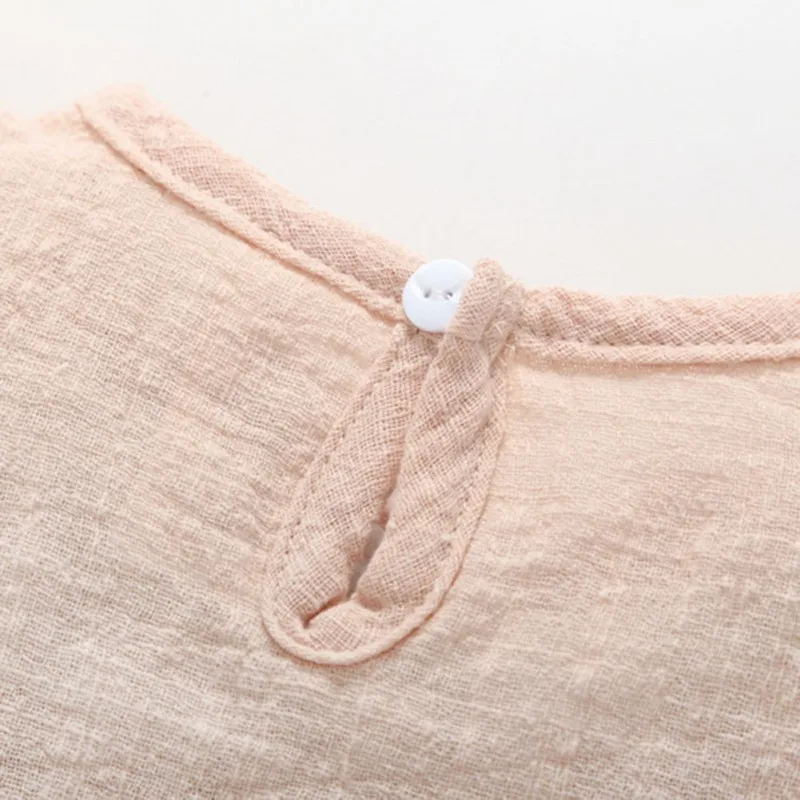 Платье для маленьких девочек одежда малышей рубашка топ из льна и хлопка