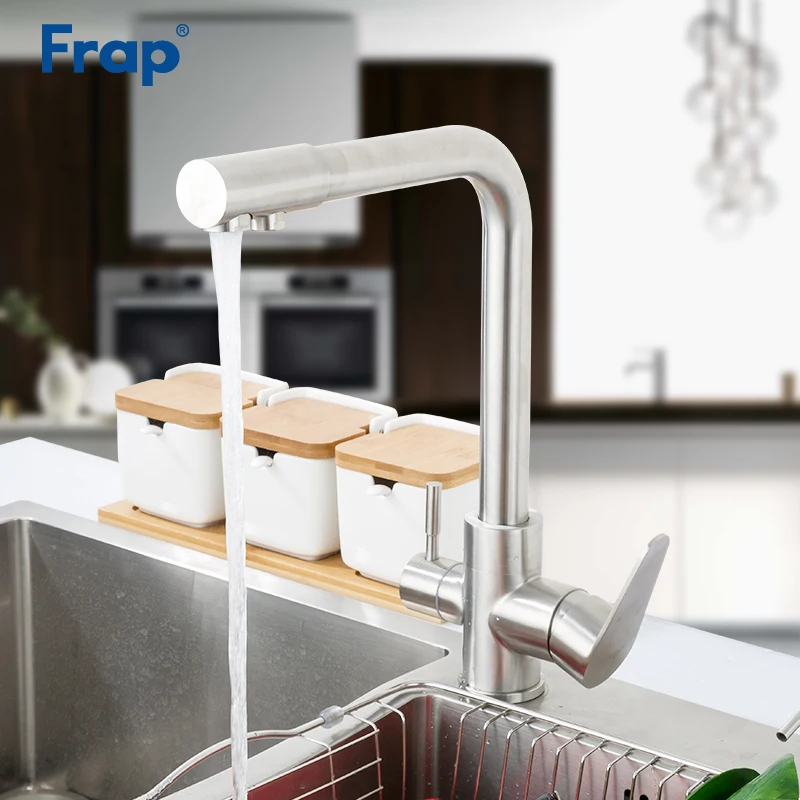 

Смесители для кухни FRAP из нержавеющей стали с фильтрованной питьевой водой, экономичный кран для раковины