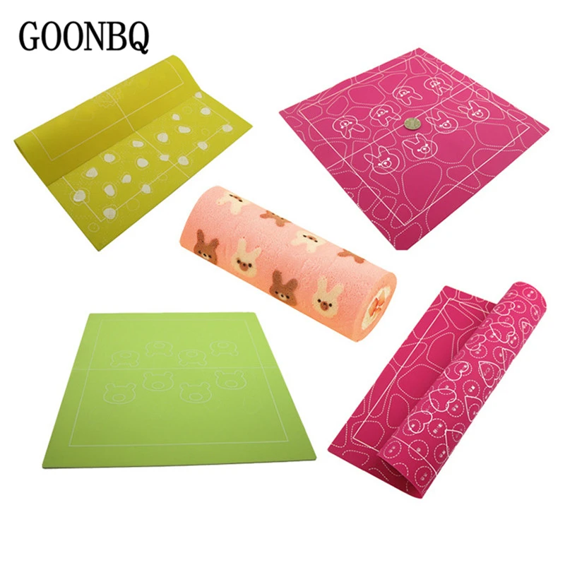GOONBQ1pc двухсторонний коврик в рулоне для торта, силиконовый мультяшный узор, швейцарский рулон, лайнер для выпечки, сердце, животное, коврик для выпечки, принадлежности для выпечки