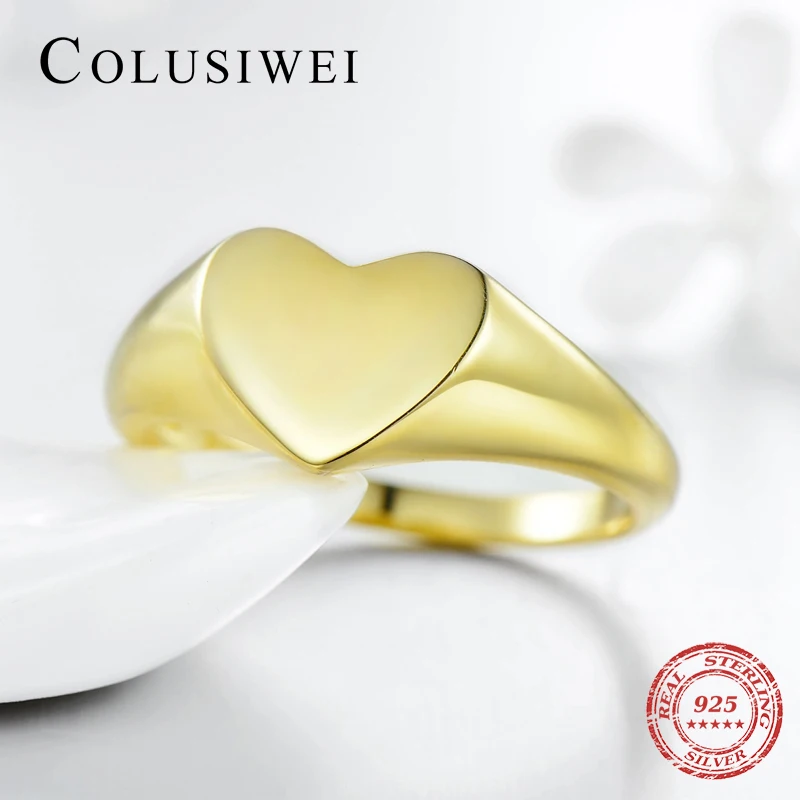 2019 летние модно элегантно золото Цвет сердца модные кольца классической 100% 925
