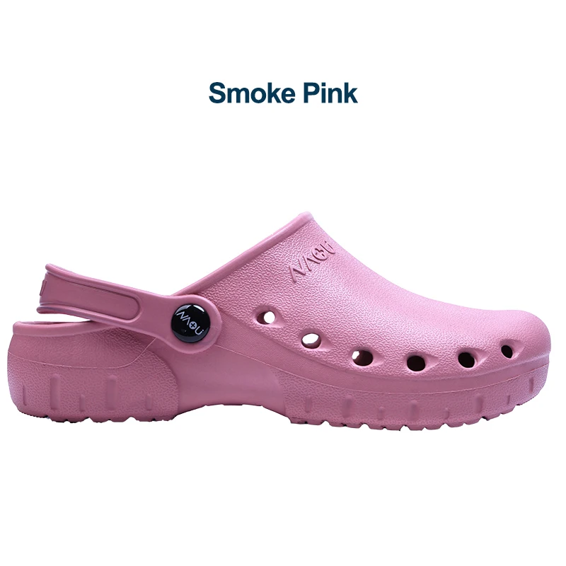 Smoke Pink Для кормящих резиновые шлепанцы с ремнем безопасности ортопедические сабо для кормящих покрыто ЭВА Нескользящая основа дизайн качество - Цвет: Smoke Pink