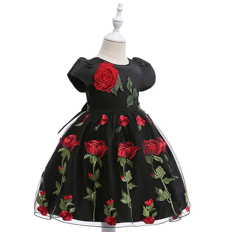 AiLe Rabbit/Новое свадебное платье с вышивкой розы черное сатиновое принцессы