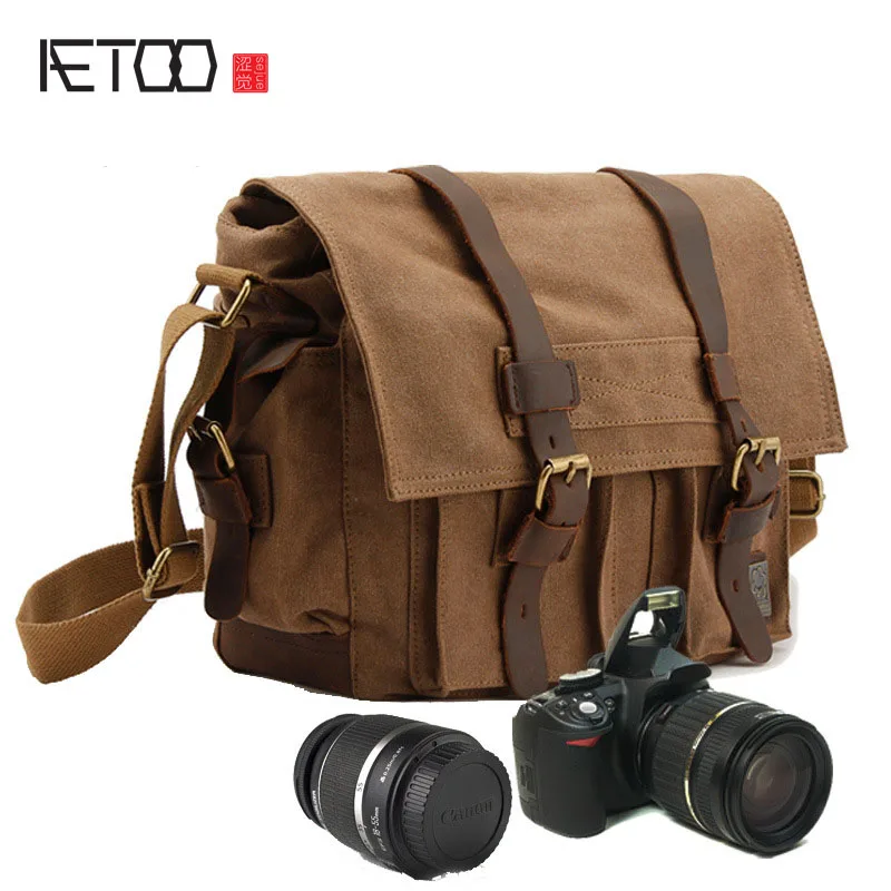 Мужская Холщовая Сумка на плечо AETOO сумка для цифровой зеркальной камеры Canon|canvas