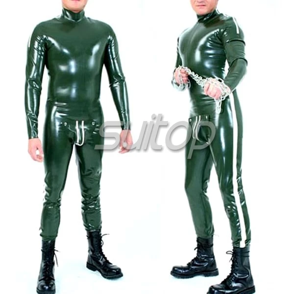 

Suitop Macho man latex bodysuit catsuit sexy rubber latex codepiece