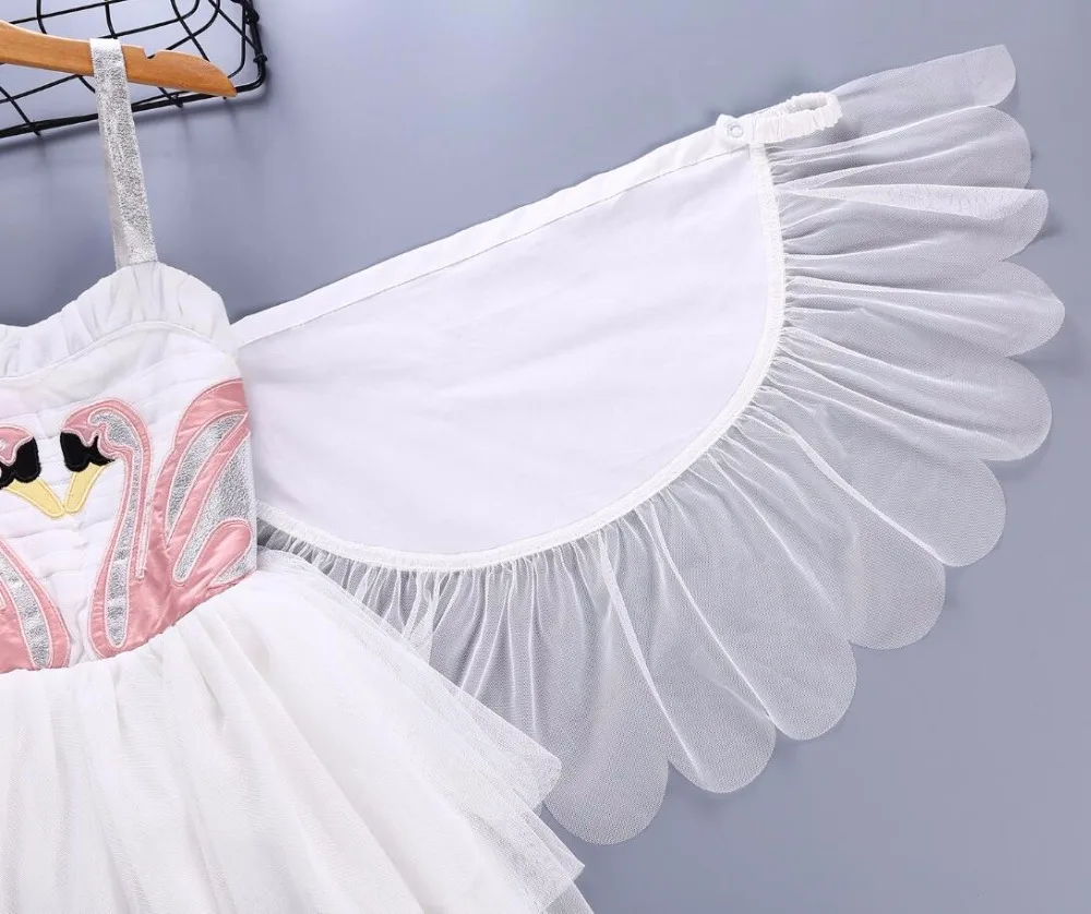 2019 Erapinky Princess Dress For Girls Angel Flamingo Party Removable Swan Wings Birthday Costume Kids Clothes | Тематическая
